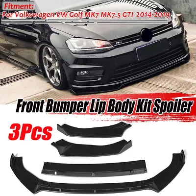 Carbon Front Bumper Lip Spoiler Splitter For VW Golf MK7 MK7.5 GTI 2014-2019 • $36.59