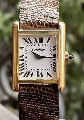 Cartier Tank  Roman Numerals Lady 21mm 18kgold Electroplated Cal.2512 Ref. 71441 • $341