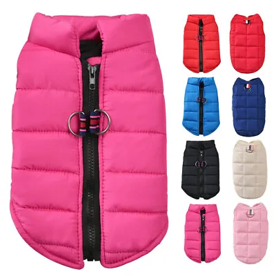 Winter Warm Small Dog Coat Jacket Padded Clothes Vest Outfit Zip/Button Yorkie • £11.27