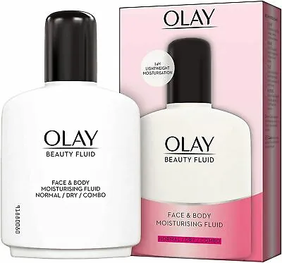 Best Olay Beauty Fluid Face And Body Moisturiser 200ml  Fast And Free Shipping • £8.99