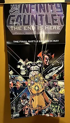 1991 Infinity Gauntlet Promotional Poster Thanos 36 X 18 • $25