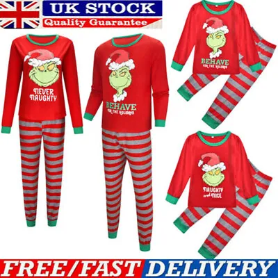 The Grinch Christmas Pyjamas Family Boy Women Men Girl Matching Pajamas PJs Sets • £4.99