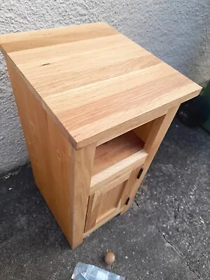 Narrow/Slim Solid Oak And Pine Bedside Cabinet/Pot Cupboard 27cm Wide. • £75