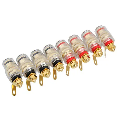 8Pcs 4mm Amplifier Speaker Terminal Binding Post Banana Plug Jack Z8T9hyy • £9.44