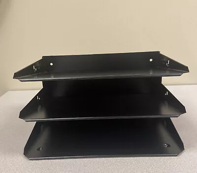 Vintage Industrial 3 Slot Black File Folder Record Metal Desk Organizer MMF IND • $15