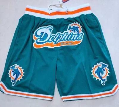 Miami Dolphins Men’s Football Basketball Pants Pockets Stitched Shorts • $34.99