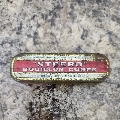 Vintage Steero Bouillon Cubes Tin American Kitchen Products • $5.99