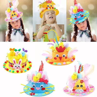 DIY Easter Hat Kit Bunny Egg Material Kit Handmade Children Non Woven Fabric Cap • $19.99