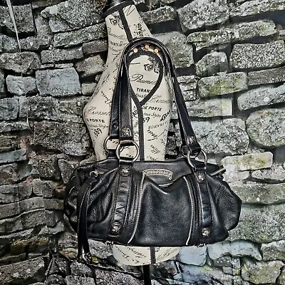 B Makowski Medium Leather Purse Handbag Genuine Pebbled Leather Fold Over  • $33