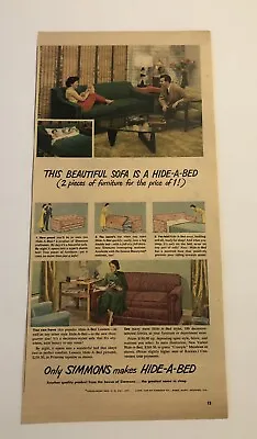1949 Simmons Hide-A-Bed Chicago Co. Magazine Print Ad • $11.99