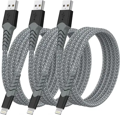 Charger Lightning Cable 3 Pack 3FT [Apple Mfi Certified] For Apple Charger Cabl • $17.47