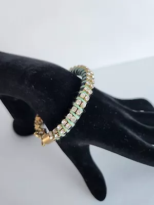 Women’s J CREW Aqua Turquoise Diamond Link Bracelet Crystals • $21.95