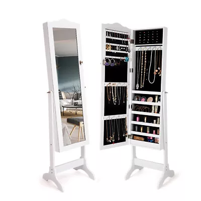 Topbuy Lockable Mirrored Cabinet Jewelry Organizer Dressing Mirror W/Storage Box • $99.99