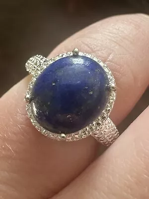 925 Sterling Silver & Lapis Lazuli Vintage Style Ring Sz 7 • $20.69