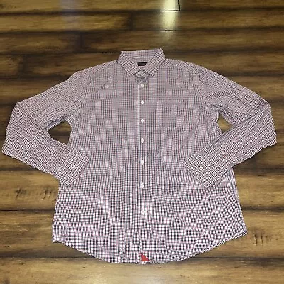 Untuckit Shirt Large Mens Long Sleeve Nylon/spandex Plaid Button Down • $20.99