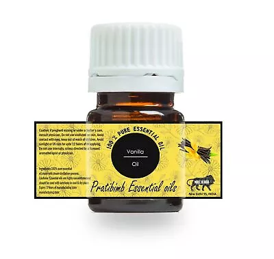 100% Pure Natural Vanilla Essential Oil 3 Ml To 100 Ml Pratibimb From India • £29.17