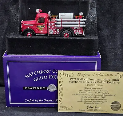 Matchbox 39 1939 Bedford Pump And Hose Fire Truck Collectors Guild 95166 1:43 • $29.99