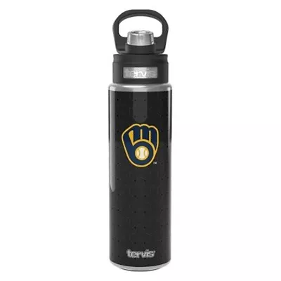 MLB Milwaukee Brewers 24oz Weave Stainless Steel Wide Mouth Water Bottle • $22.75