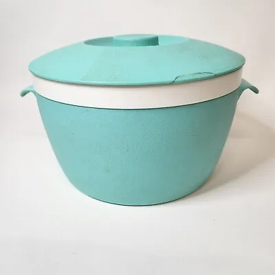 Vintage Bolero Therm-O-Ware Ice Bucket/Bowl/Food Server With Lid Aqua. Lid Crack • $12.95