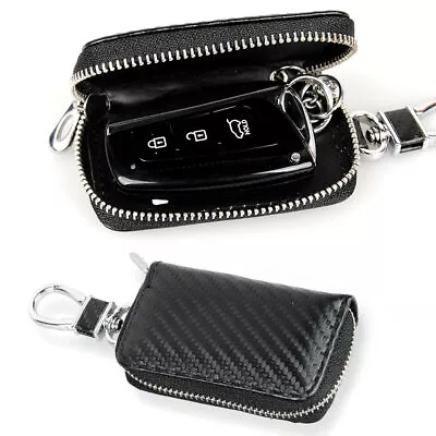 Mini Genuine Leather Wallet Purse Bag Case Holder Key Ring Pouch Bag Safe Hanger • $5.79