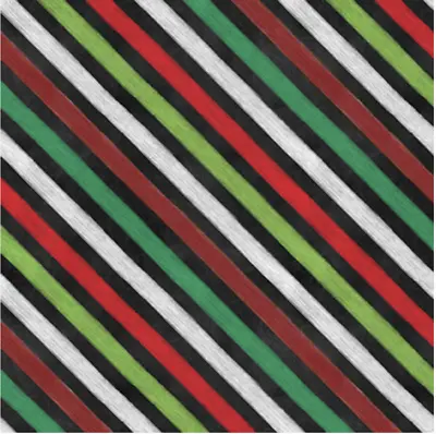 Blank Quilting Mistletoe Magic Biased Stripe Black/Multi Fabric By The Yard • $12.96