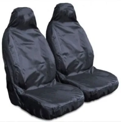 FOR MERCEDES C-CLASS - Heavy Duty Black Waterproof Car Seat Covers - 2 X Fronts • £16.83