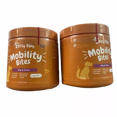 2X  Zesty Paws Mobility Bites Glucosamine For Dogs Hip & Joint 90 Chews DENTED • $34.99