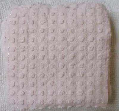 Set Of 10 Vintage 6  Pale Pink Lurex  Chenille Bedspread FABRIC Squares • $10.50