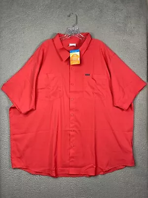 Columbia Omni-Shade Shirt Mens 4X Red Button Up Short Sleeve UPF 40 NEW NWT • $29