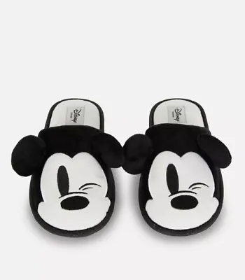 £15 • Buy Disney Mickey Mouse Plush Black Slipper 3D Mickey X Primark  New Tags Size S/M/L