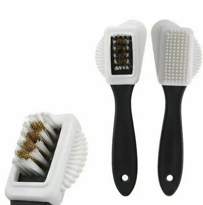 £3.49 • Buy 3-side Cleaning Brush Kit Suede Leather Nubuck Shoes Boot Cleaner Stain Dust UK
