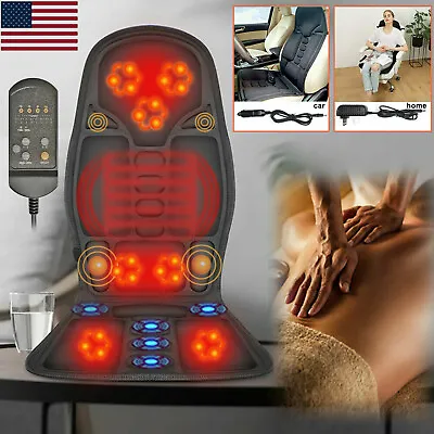 8Kinds Massage Seat Cushion Heated Back Neck Body Massager Chair For Home&Car • $29.89