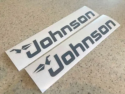 Johnson Vintage Outboard Motor Decals 12  Gunmetal Gray Vinyl + FREE Shipping! • $10