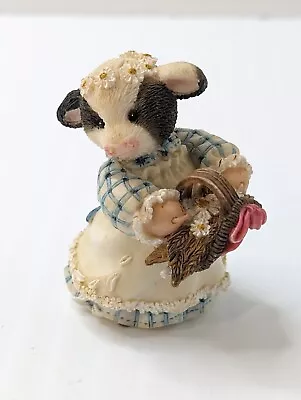 Enesco Mary's Moo Moos Flour Girl Cow 1995 Flower Wedding Figurine 167541 • $11.40