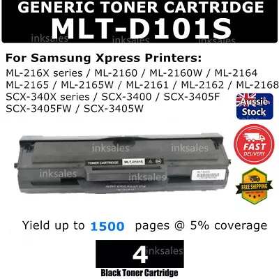 4 Toner MLTD101S MLT D101S For Samsung ML2160 ML 2165W 2165 SCX 3400 SCX3405F • $67.50