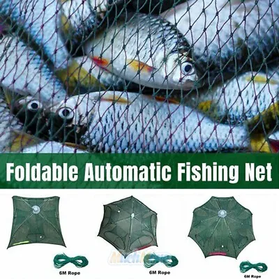 USA Fishing Bait Trap Crab Net Crawdad Shrimp Cast Dip Cage Fish Minnow Foldable • $9.95