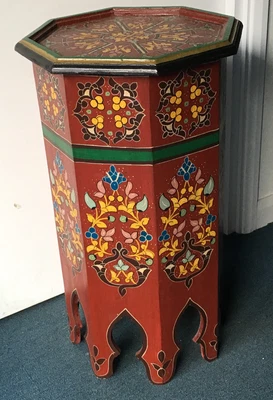 £60 • Buy Genuine Moroccan Zouak Wooden Table Hand Painted Side Table
