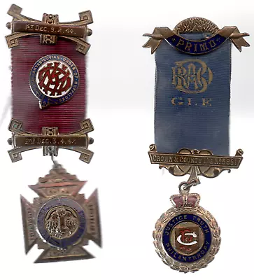 £20 • Buy 2 X R.A.O.B (BUFFALOES) GLE- MEDALS. BRO H Pardoe 1944-50 - Motherland 3861