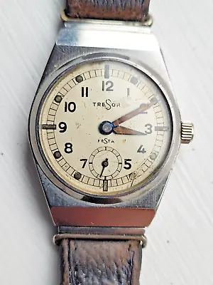 *Rare Vintage Tresor Festa Gents Mechanical Military Trench Watch • £68