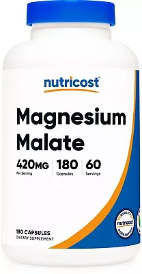 Nutricost Magnesium Malate 420mg Magnesium Per Serving 180 Capsules 60 Serving • $15.98