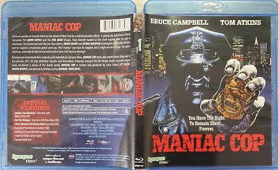 Maniac Cop (Blu-Ray) FREE Shipping Bruce Campbell Tom Atkins English Lustig • $16.99