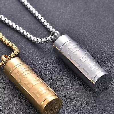 Hanging Urn Necklace Memorial Gift Durable Cylinder Container Jar Locket • £7.52