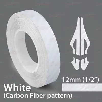 CARBON FIBER WHITE Roll Car PIN STRIPE PinStriping Line TAPE Decal Vinyl Sticker • $9.90