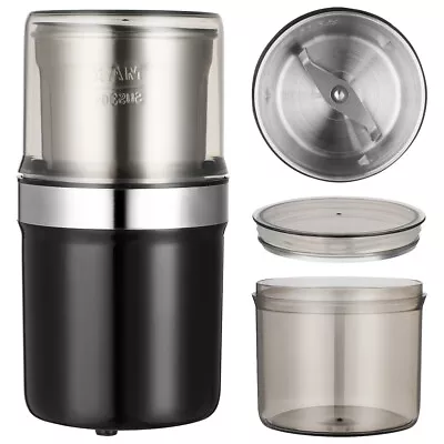 304 Stainless Steel Electric Coffee Bean Spice Garlic Grinder Grinding Machine • £21.99