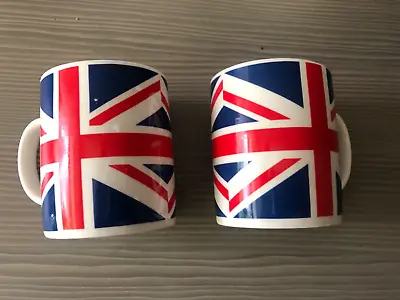 2 Union Jack Mugs Large Size Holds Over  275 Ml Each • £9.99