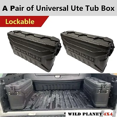 $219 • Buy A Pair Tub Storage Boxes Ute Universal Side Lockable Both Side Fit Tool Box Blac