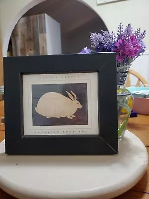 Warren Kimble White Rabbit Folk Art Framed Print Farm Bunny Country Primitive • $24