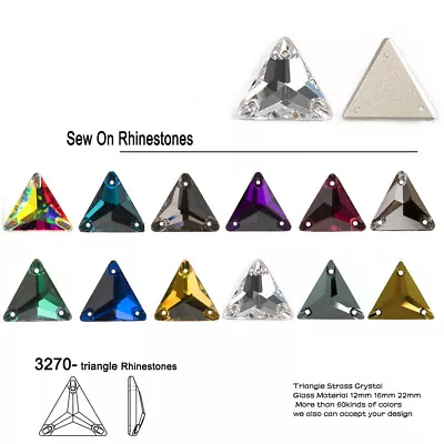 Triangle DIY Sewing Crystal Strass Sew On Stones Glass Beads FlatBack Rhinestone • $5.86