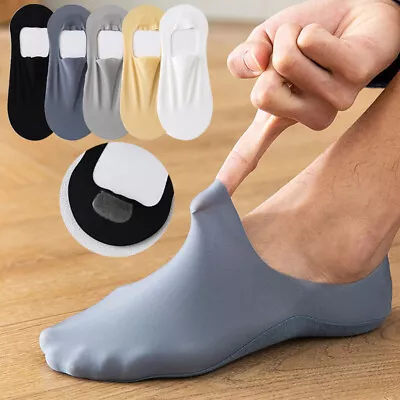 Men Nylon Ice Silk Anti-slip Boat Socks Silicone Invisible Anti-odor Men's Socks • $6.31