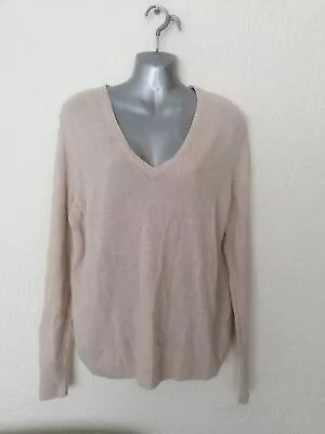 Ladies M&S Collection Oatmeal Beige 100% Merino Wool Jumper UK 14 - Barely Used • £12.50